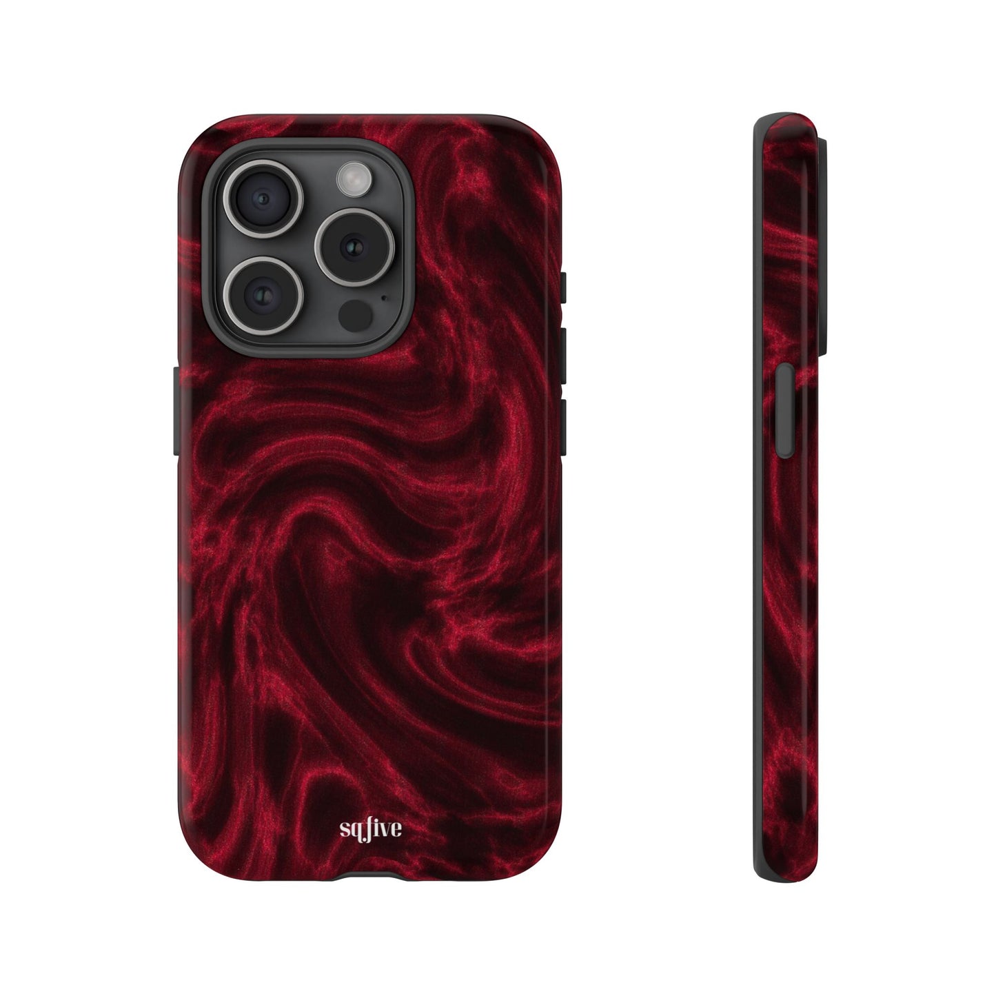 Red Wavy pattern Tough Cases