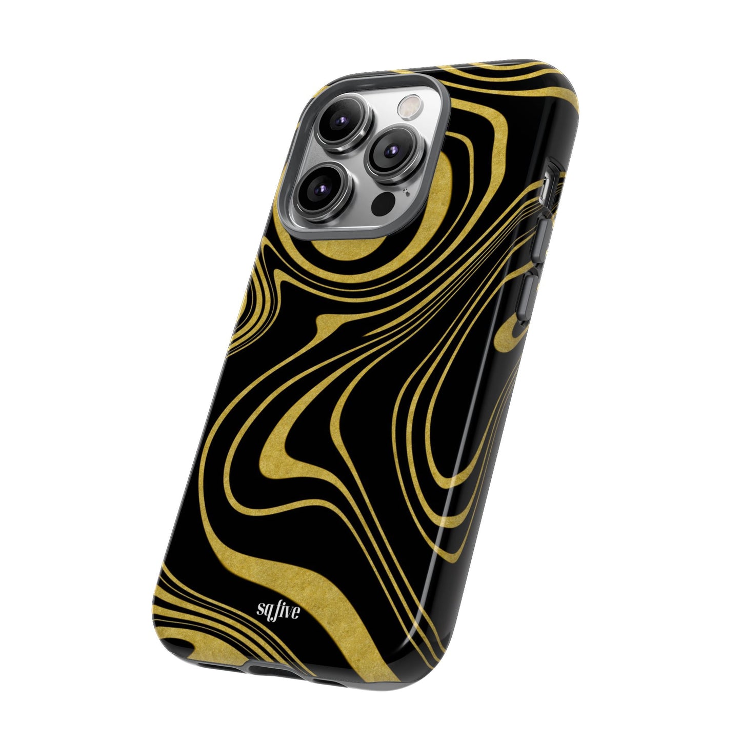 Black Yellow Wavy Tough Cases