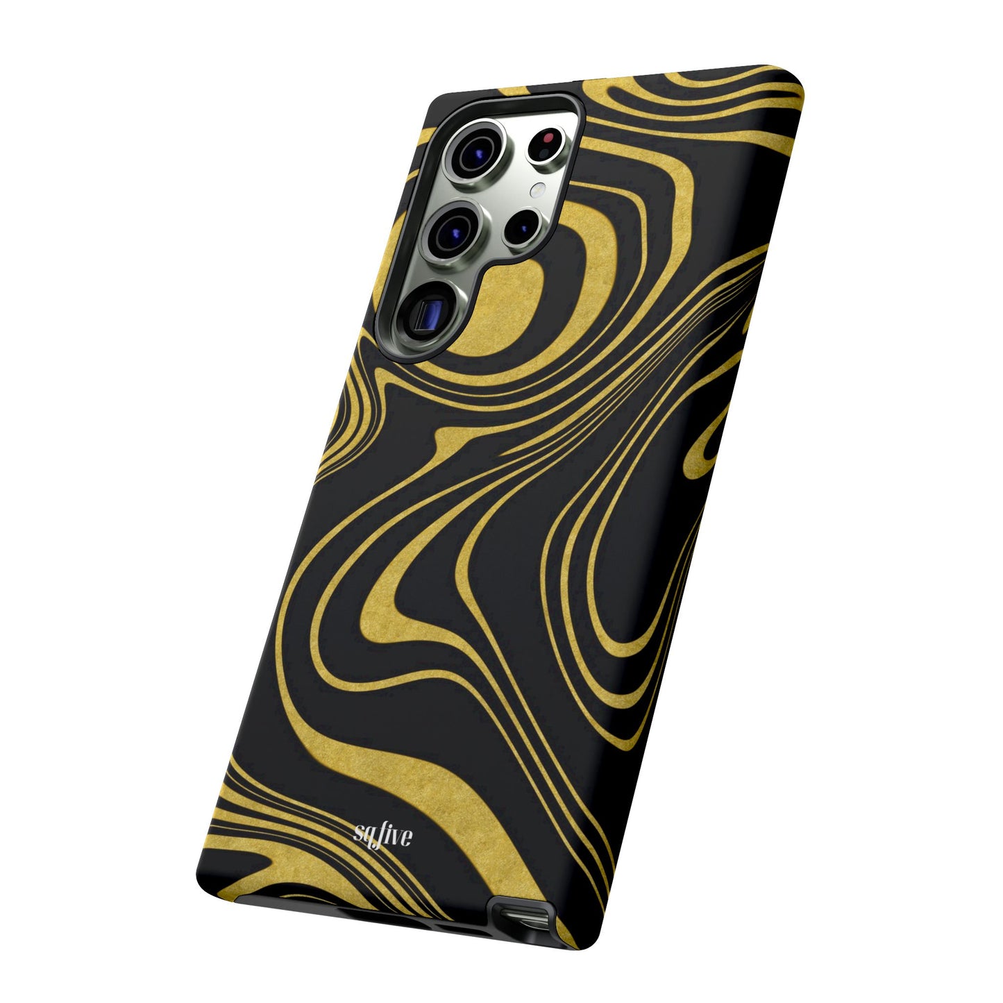 Black Yellow Wavy Tough Cases