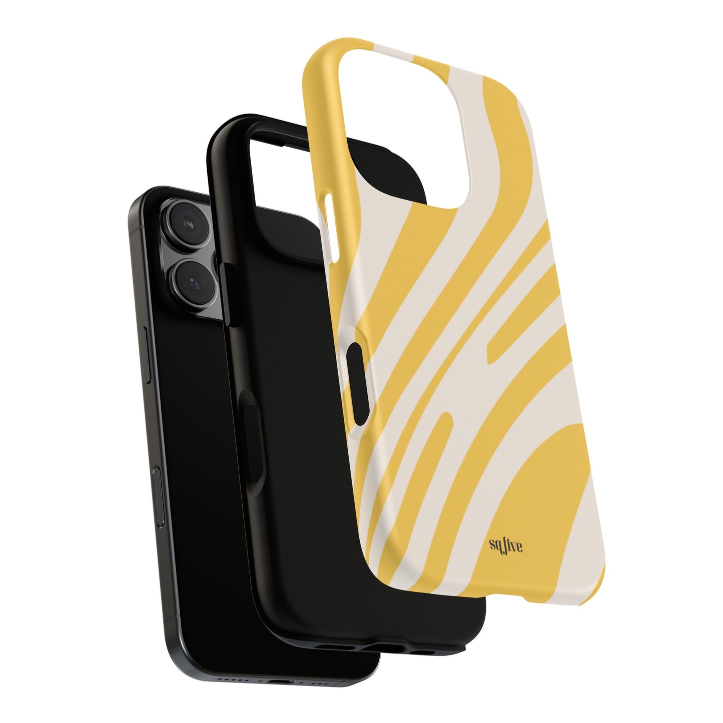 Yellow Bold Wavy lines Tough Cases