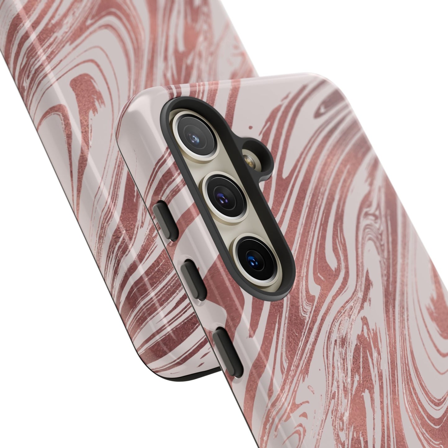 Rose Gold Marble Finish Phone Case, Stylish Phone Cover, Tough Protective Case, Trendy Accessory