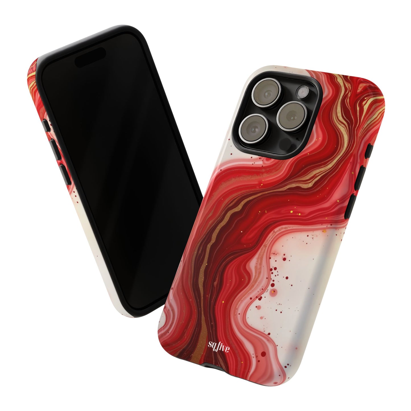 Abstract Marble Phone Case | Tough Cases, Artistic Phone Cover, Red Marble Design, Gift for Her, Trendy Cell Phone Accessories