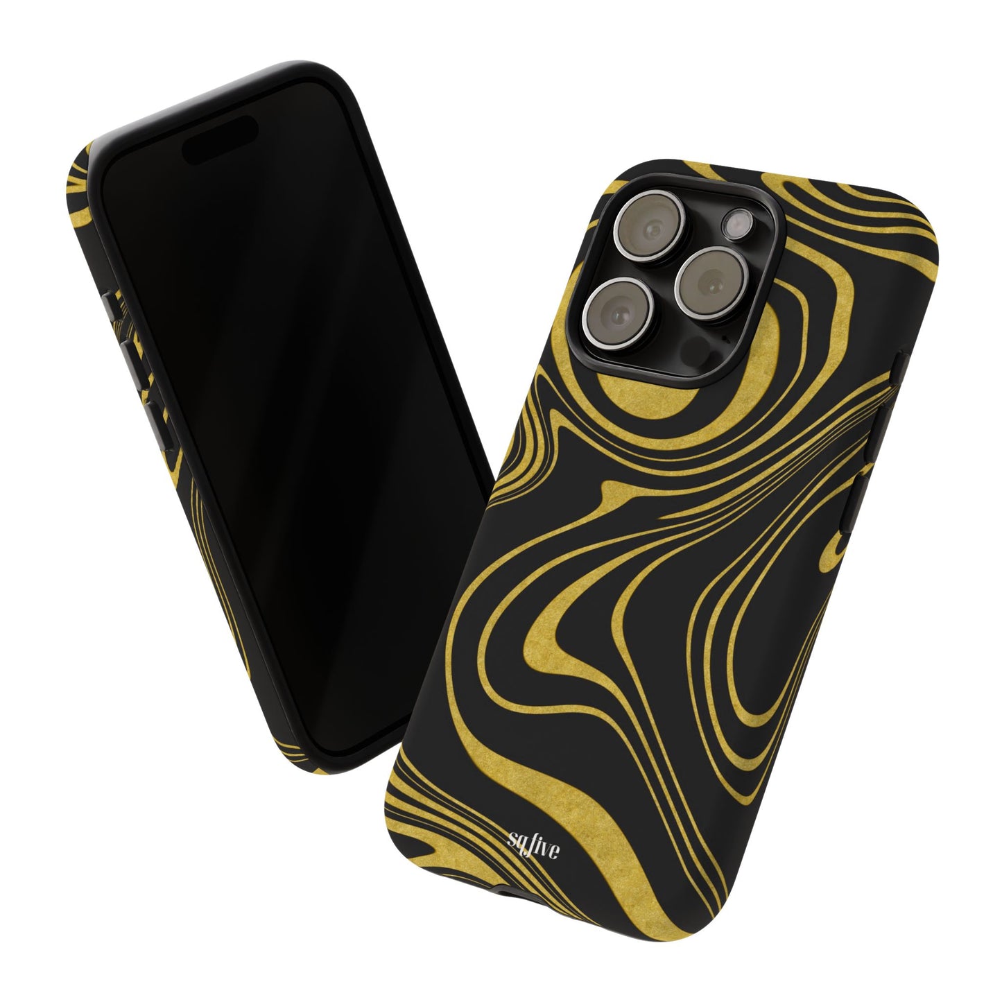 Black Yellow Wavy Tough Cases