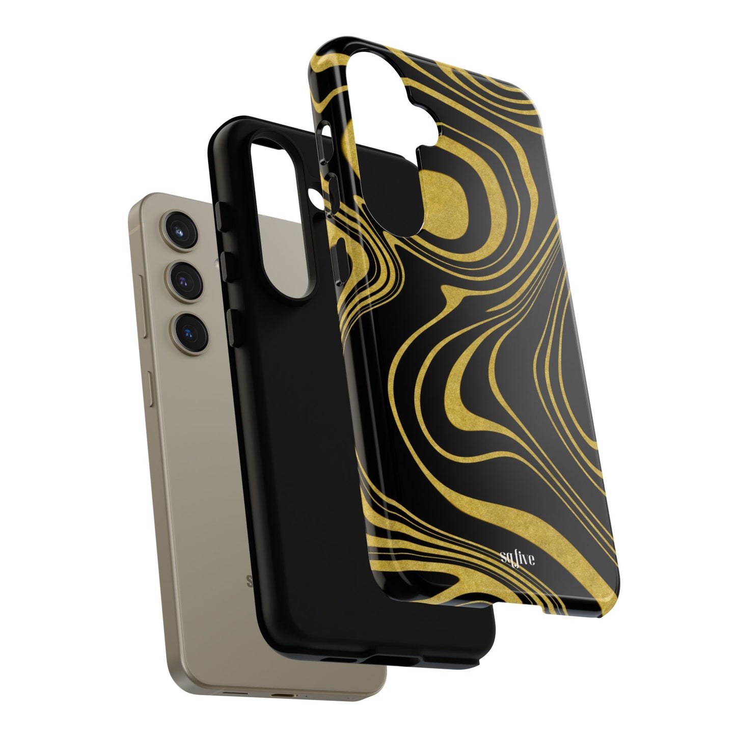 Black Yellow Wavy Tough Cases