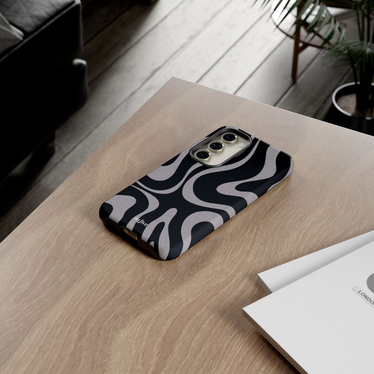 Black Grey Swirl Tough Cases