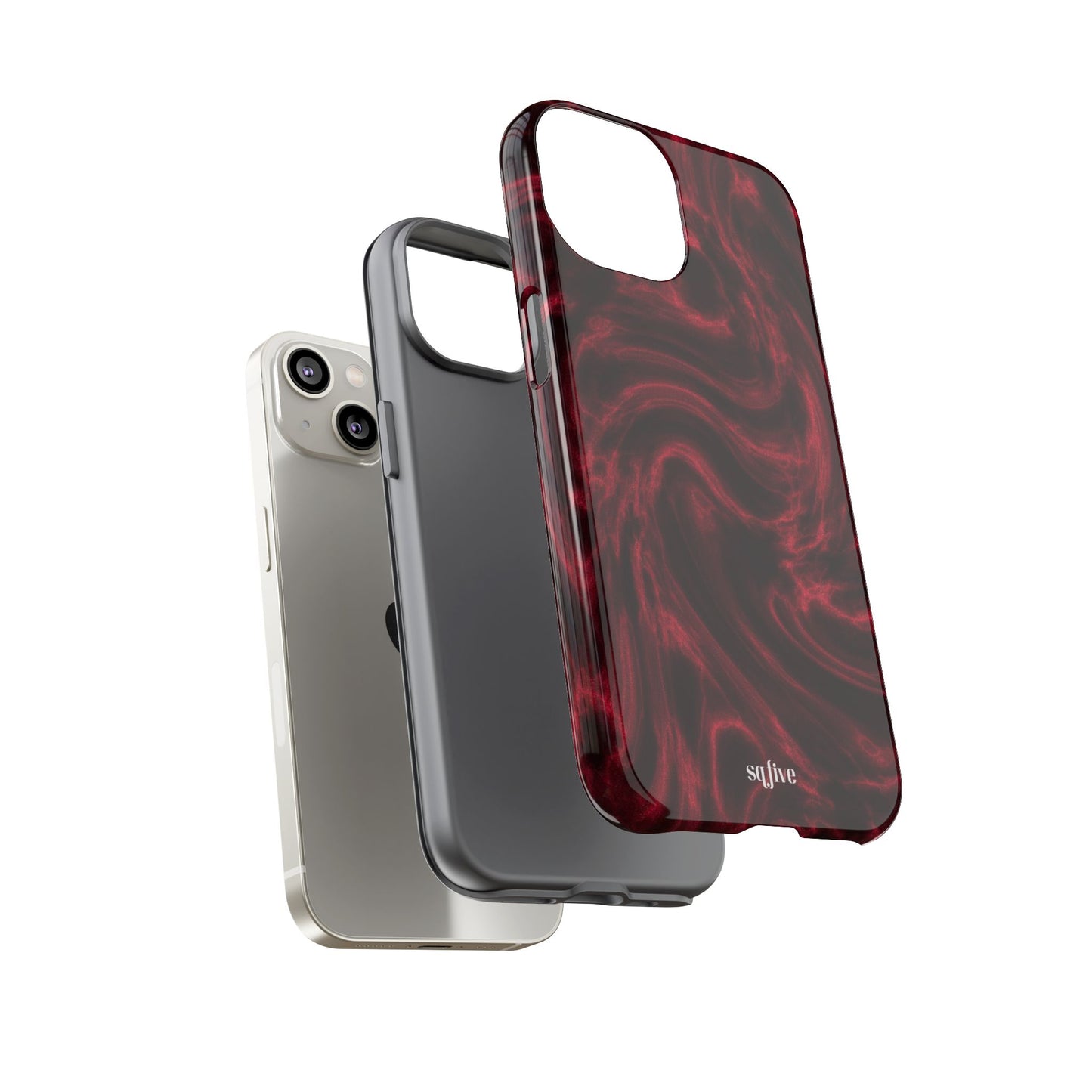 Red Wavy pattern Tough Cases