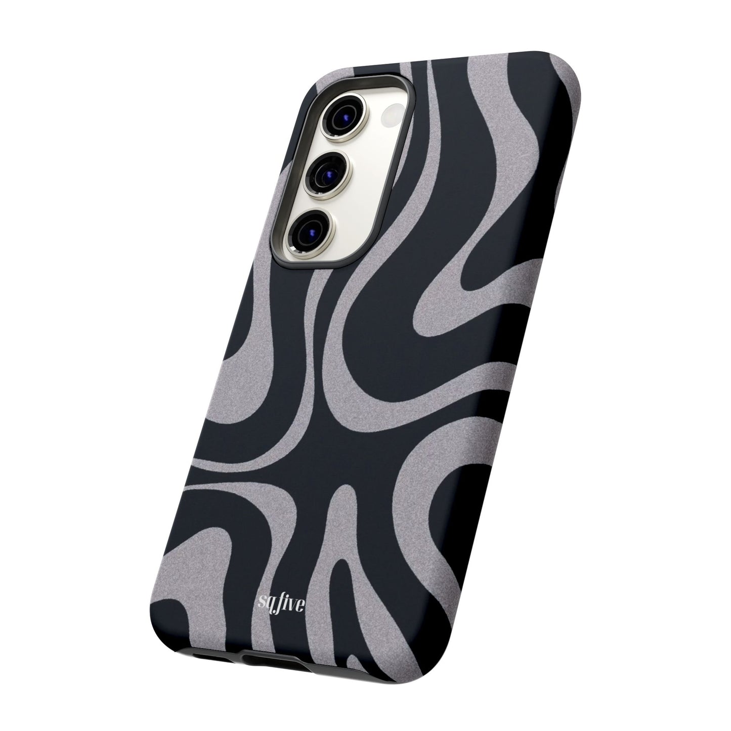 Black Grey Swirl Tough Cases