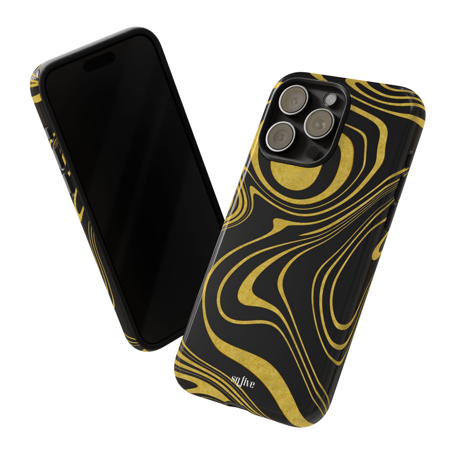 Black Yellow Wavy Tough Cases