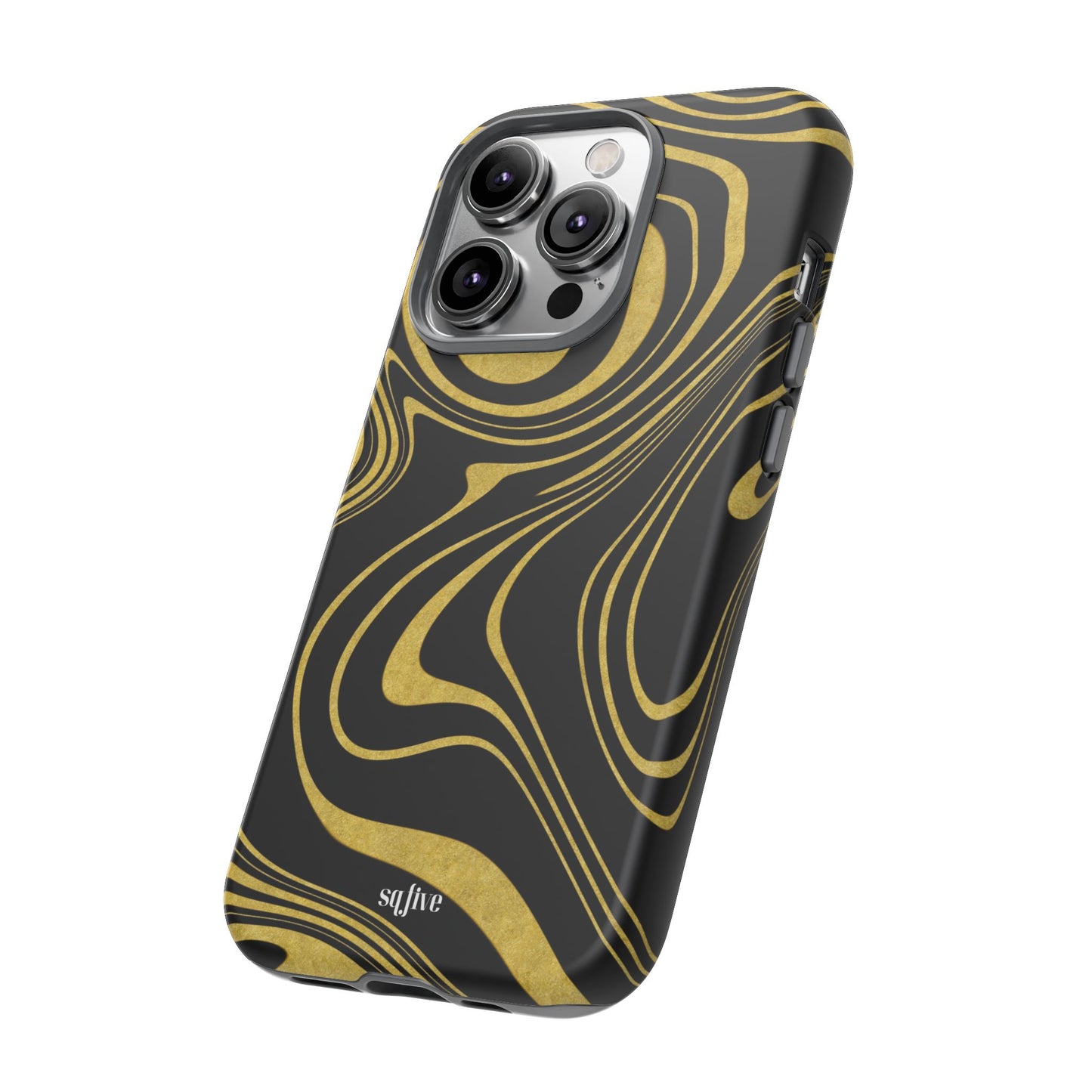 Black Yellow Wavy Tough Cases