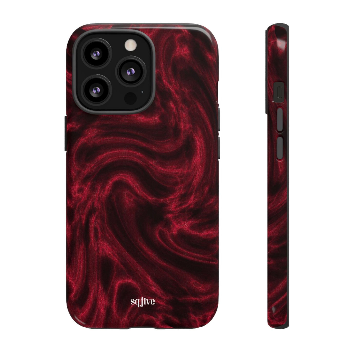 Red Wavy pattern Tough Cases