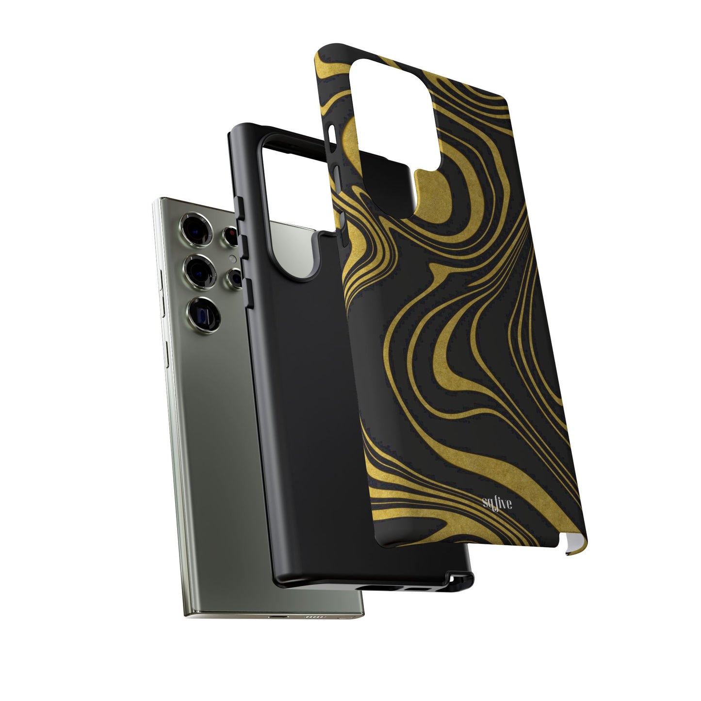 Black Yellow Wavy Tough Cases