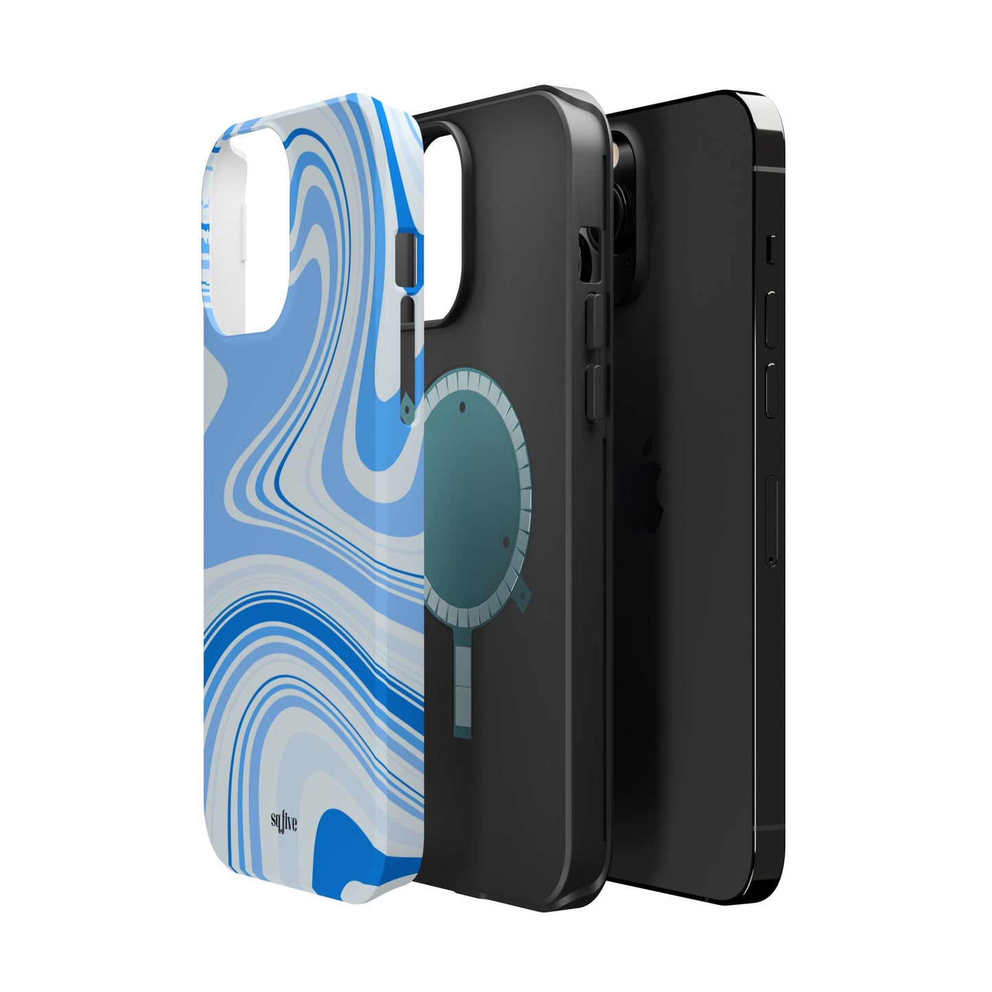 Blue Swirl Magnetic Tough Cases - iphone Magsafe Dual layer case for extra durability