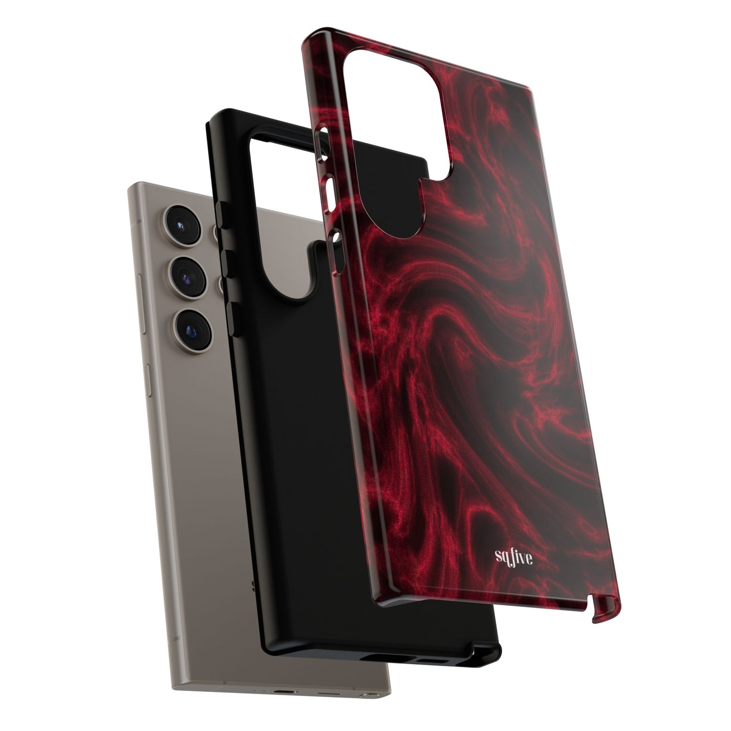 Red Wavy pattern Tough Cases