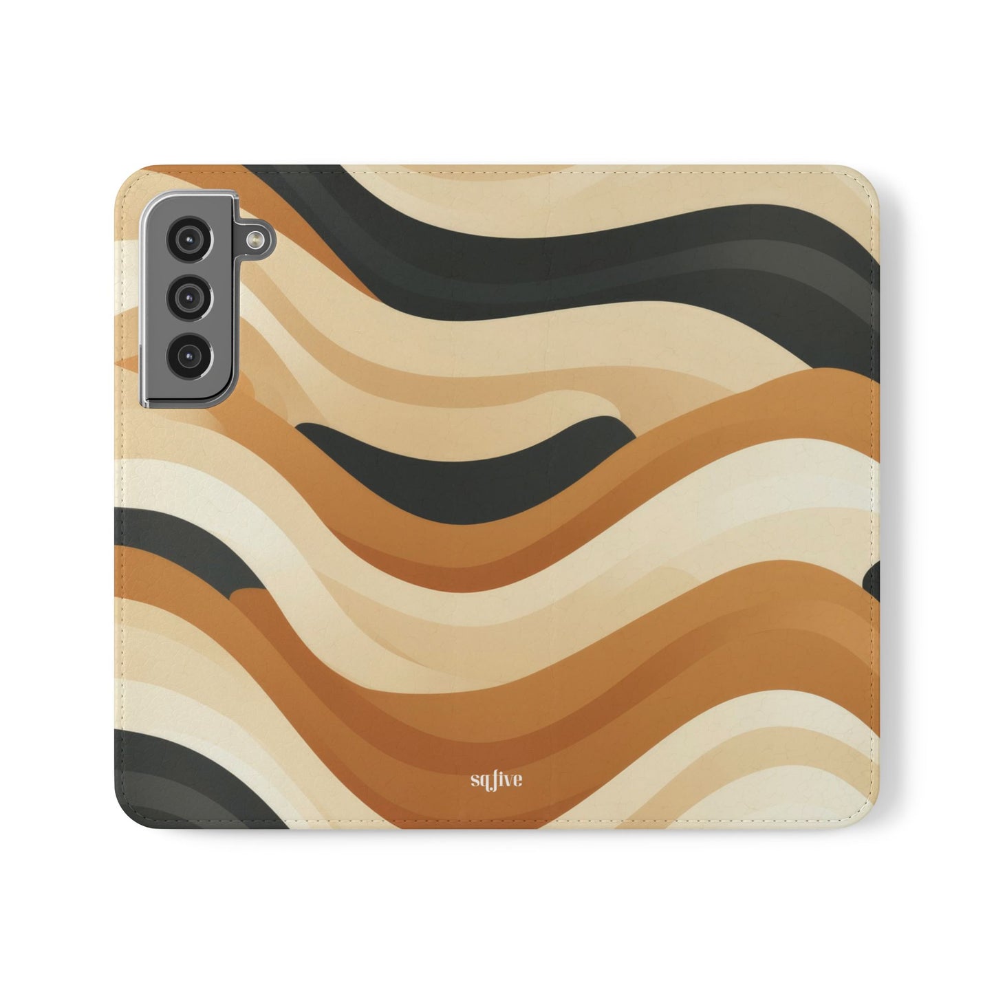 Brown Geometric Pattern Flip Cases