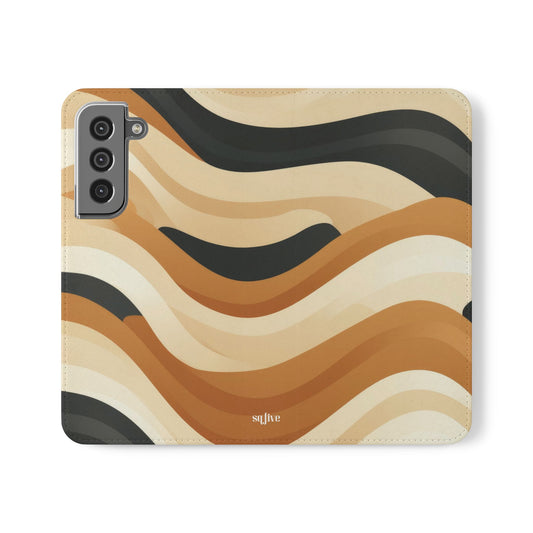 Brown Geometric Pattern Flip Cases