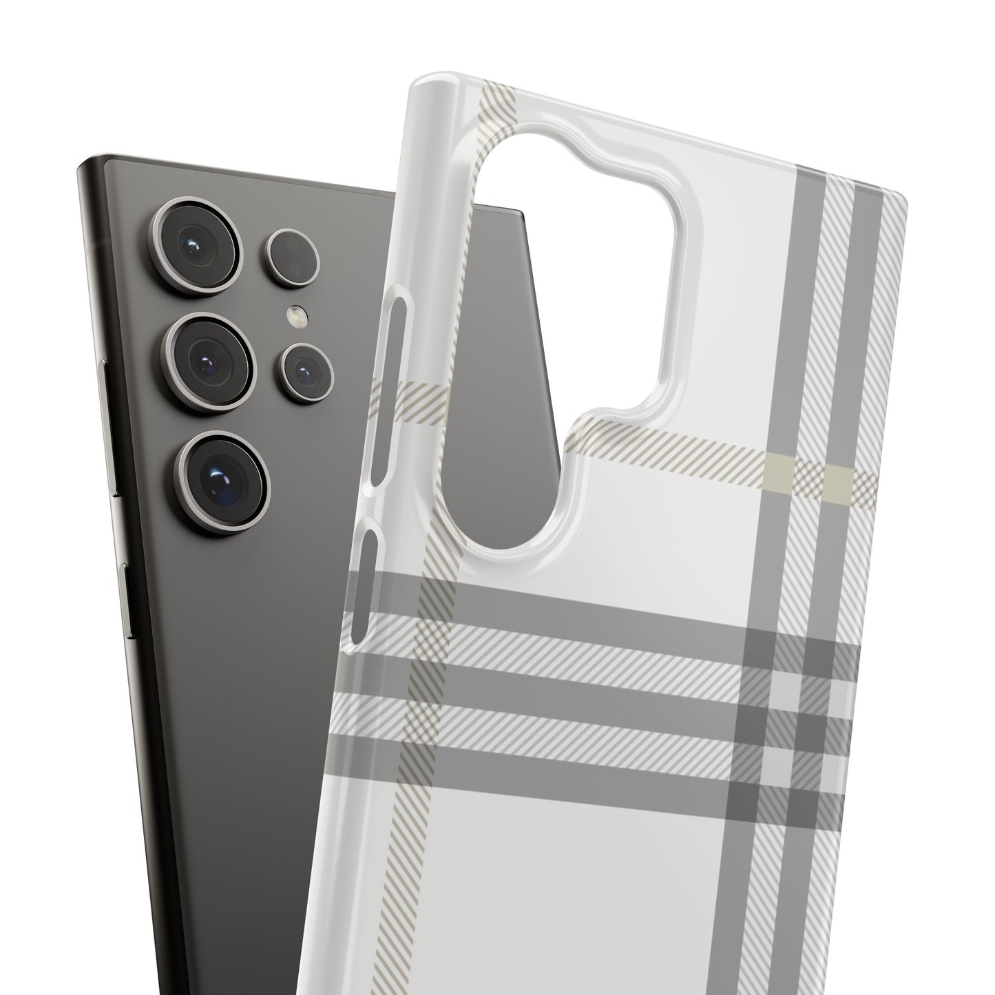 Grey Check Snap Cases