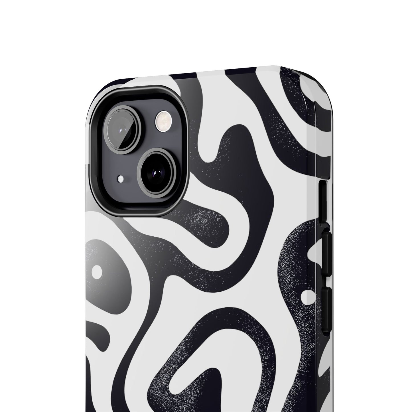 Black White wavy pattern Tough Phone Cases