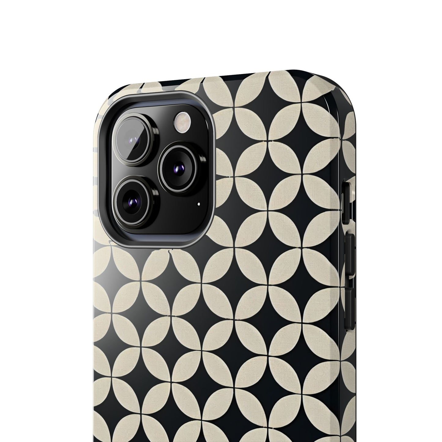 Stylish Tough Phone Case for Trendsetters, Black & Cream Pattern, Durable Protection, Unique Gift, Modern Design, Everyday Use