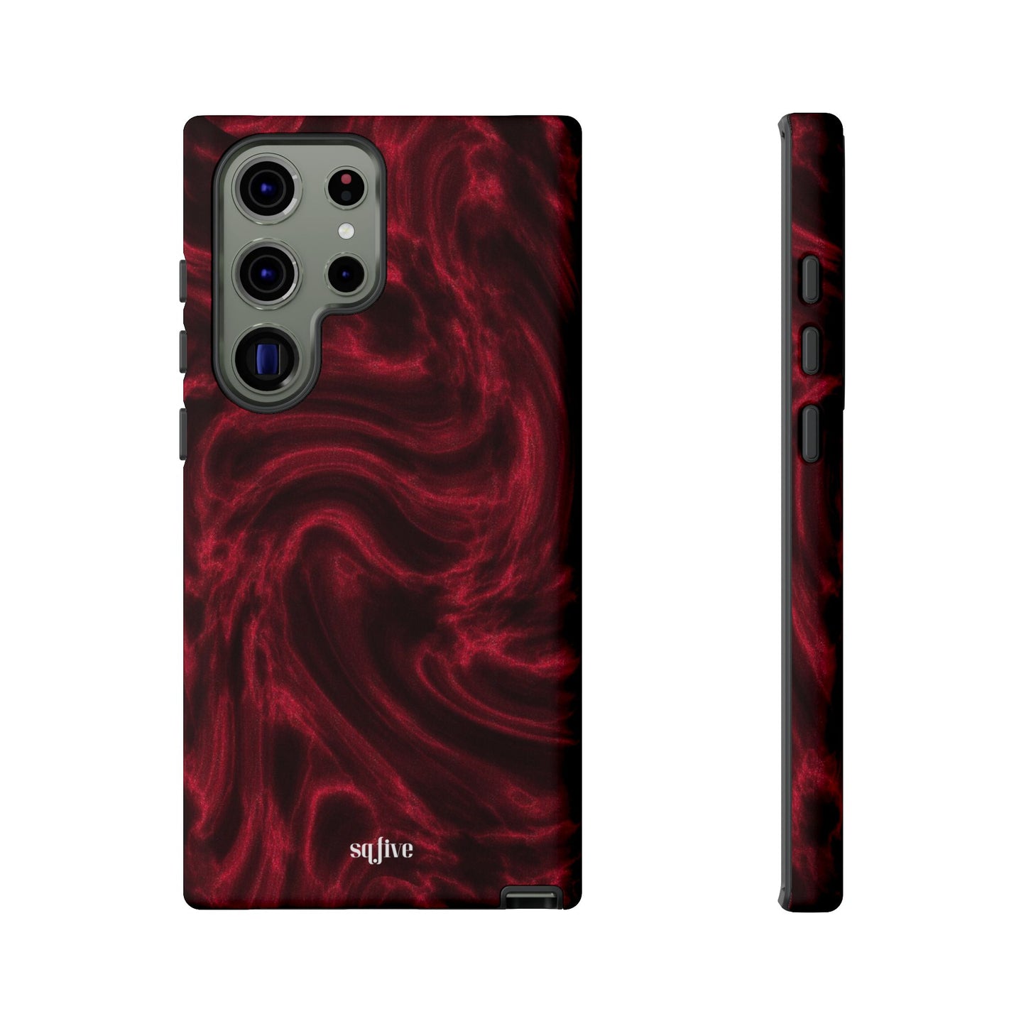 Red Wavy pattern Tough Cases