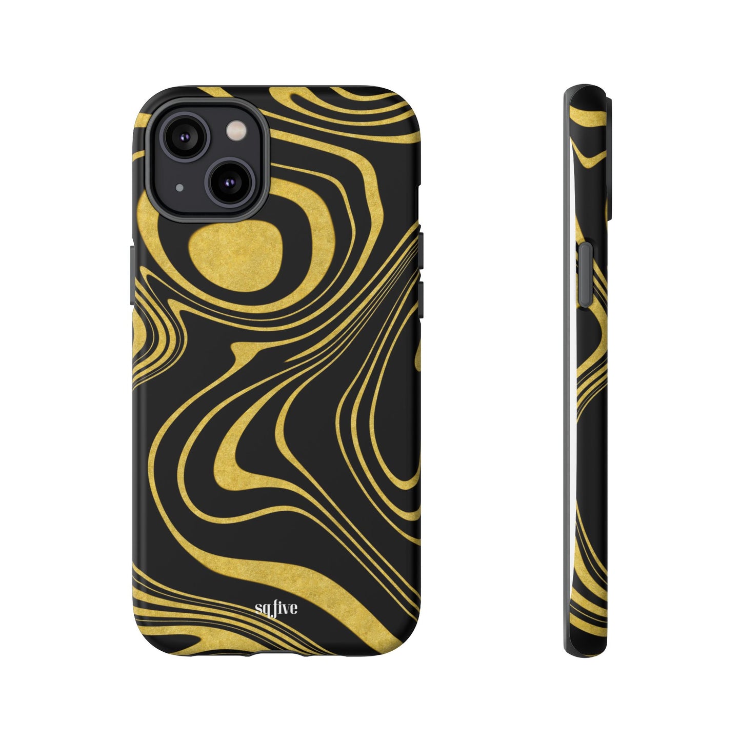 Black Yellow Wavy Tough Cases