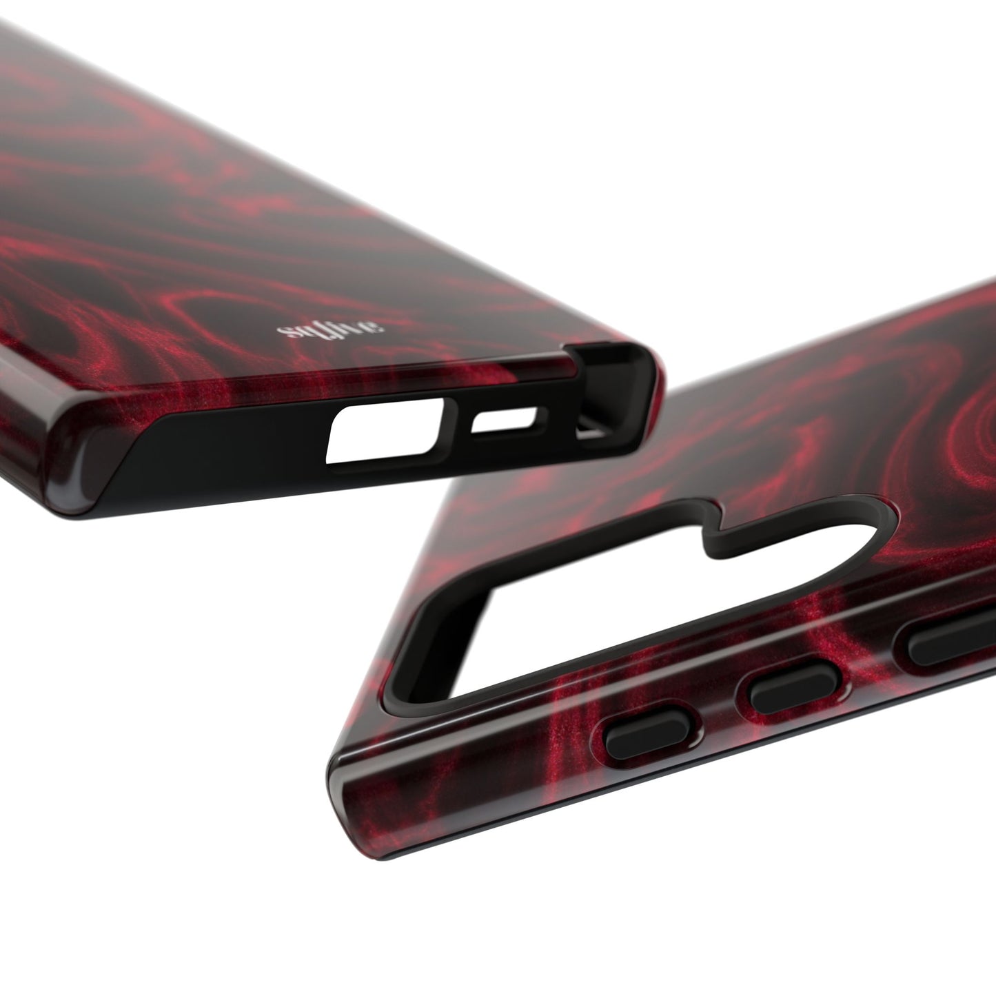 Red Wavy pattern Tough Cases