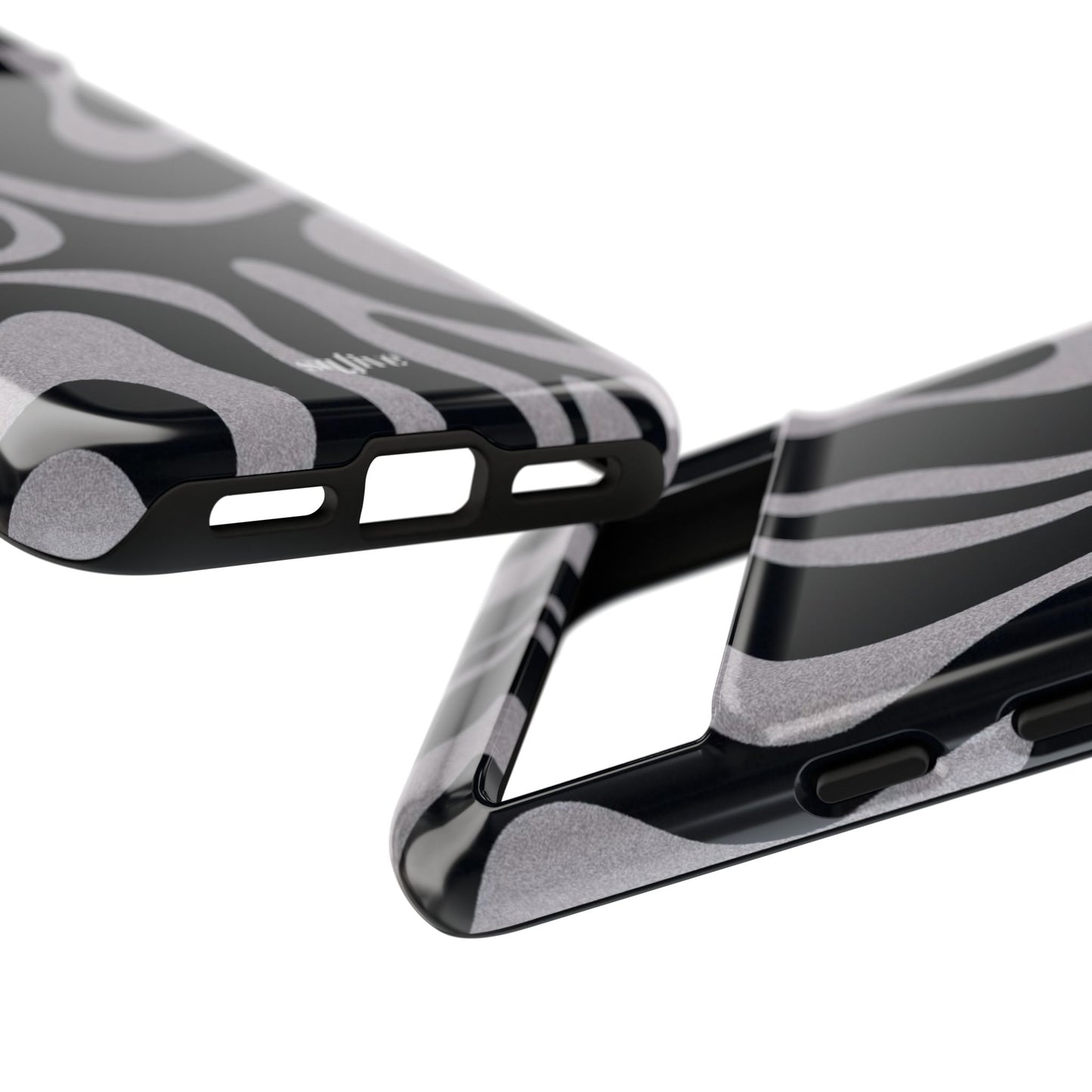 Black Grey Swirl Tough Cases