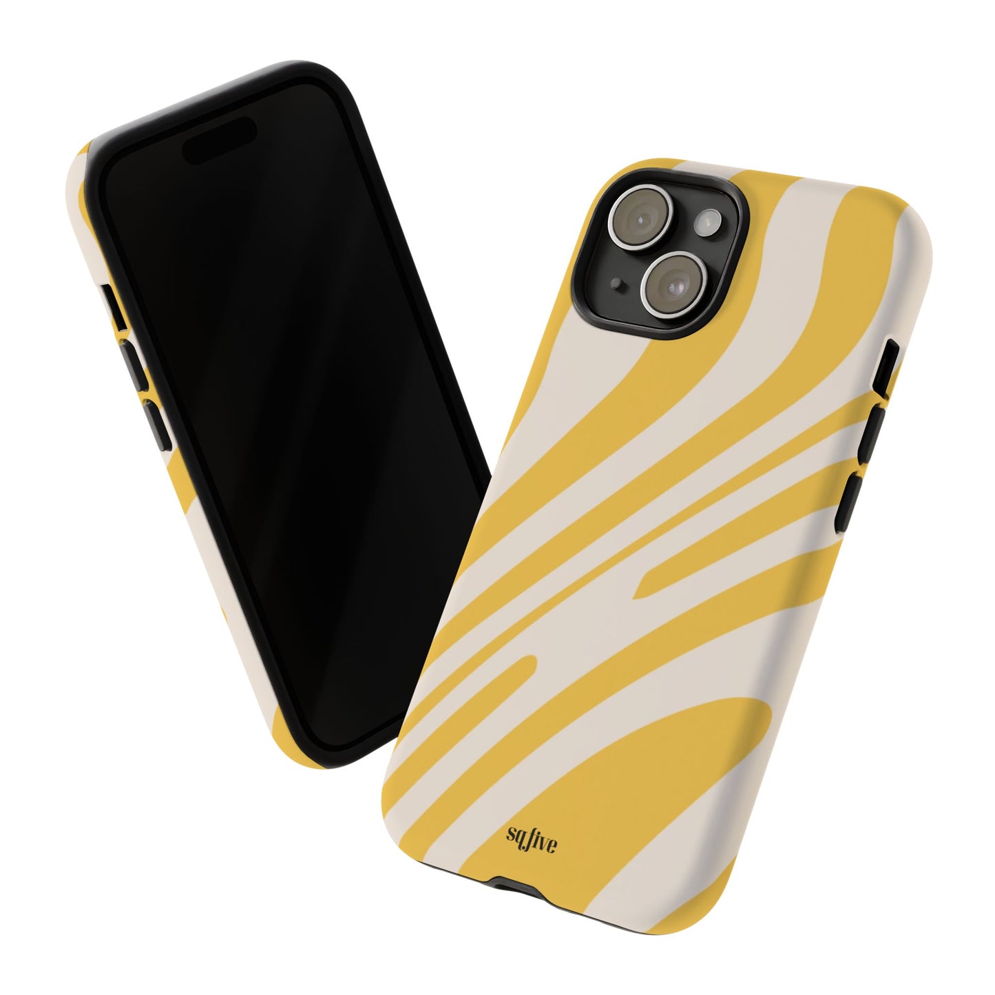 Yellow Bold Wavy lines Tough Cases