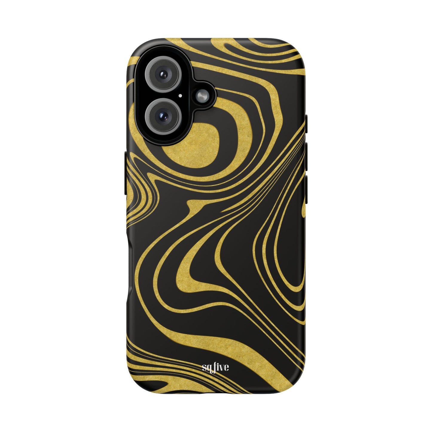 Black Yellow Wavy Tough Cases