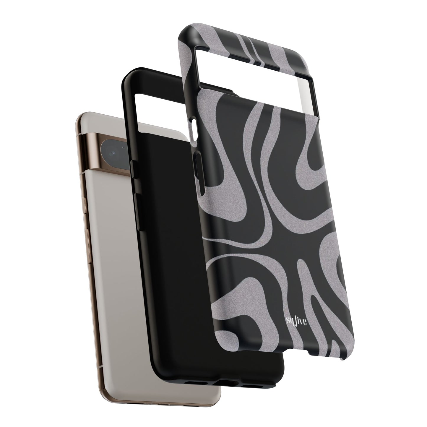 Black Grey Swirl Tough Cases