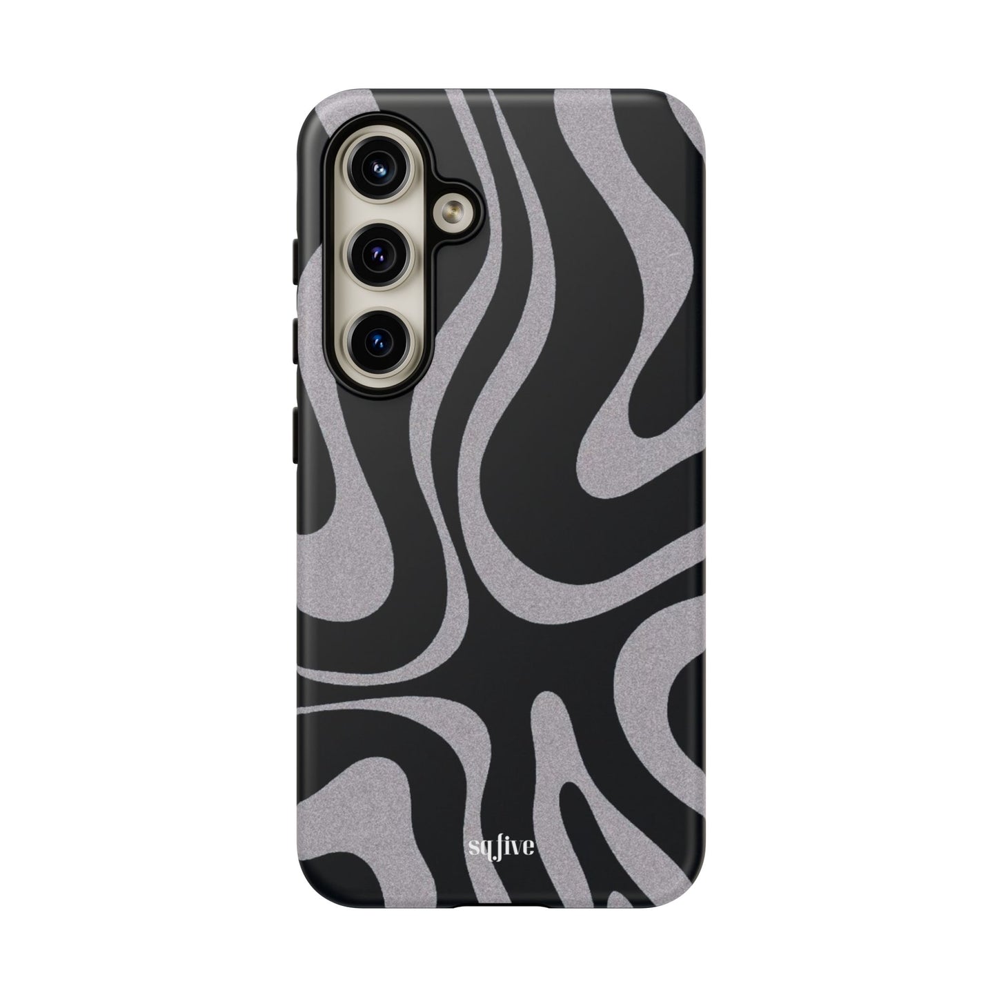 Black Grey Swirl Tough Cases