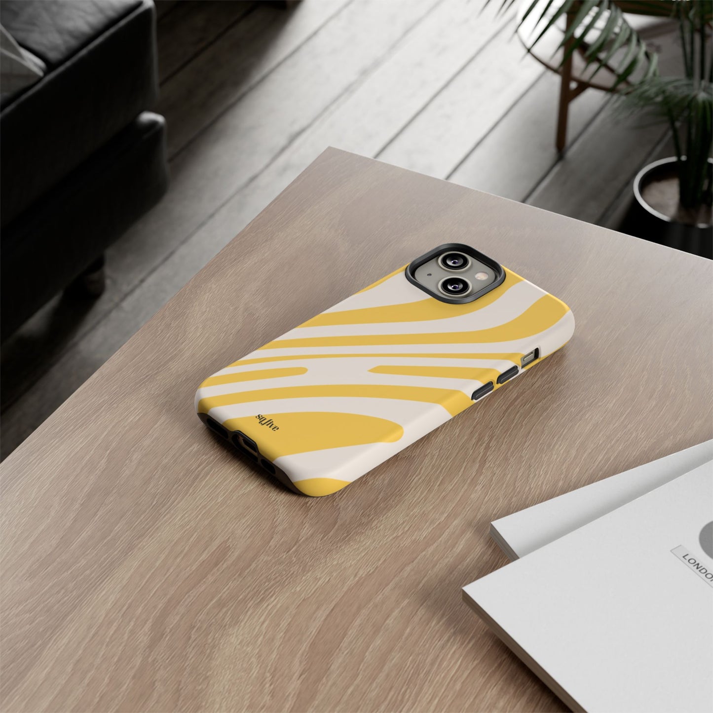 Yellow Bold Wavy lines Tough Cases