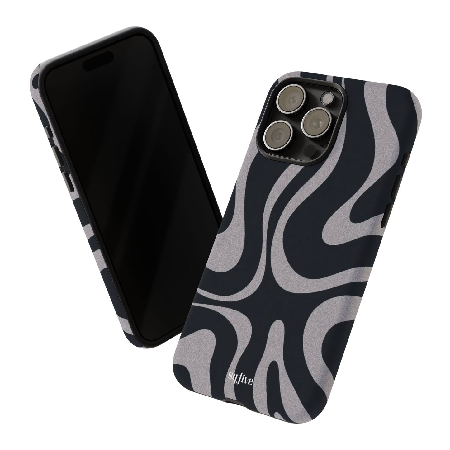 Black Grey Swirl Tough Cases