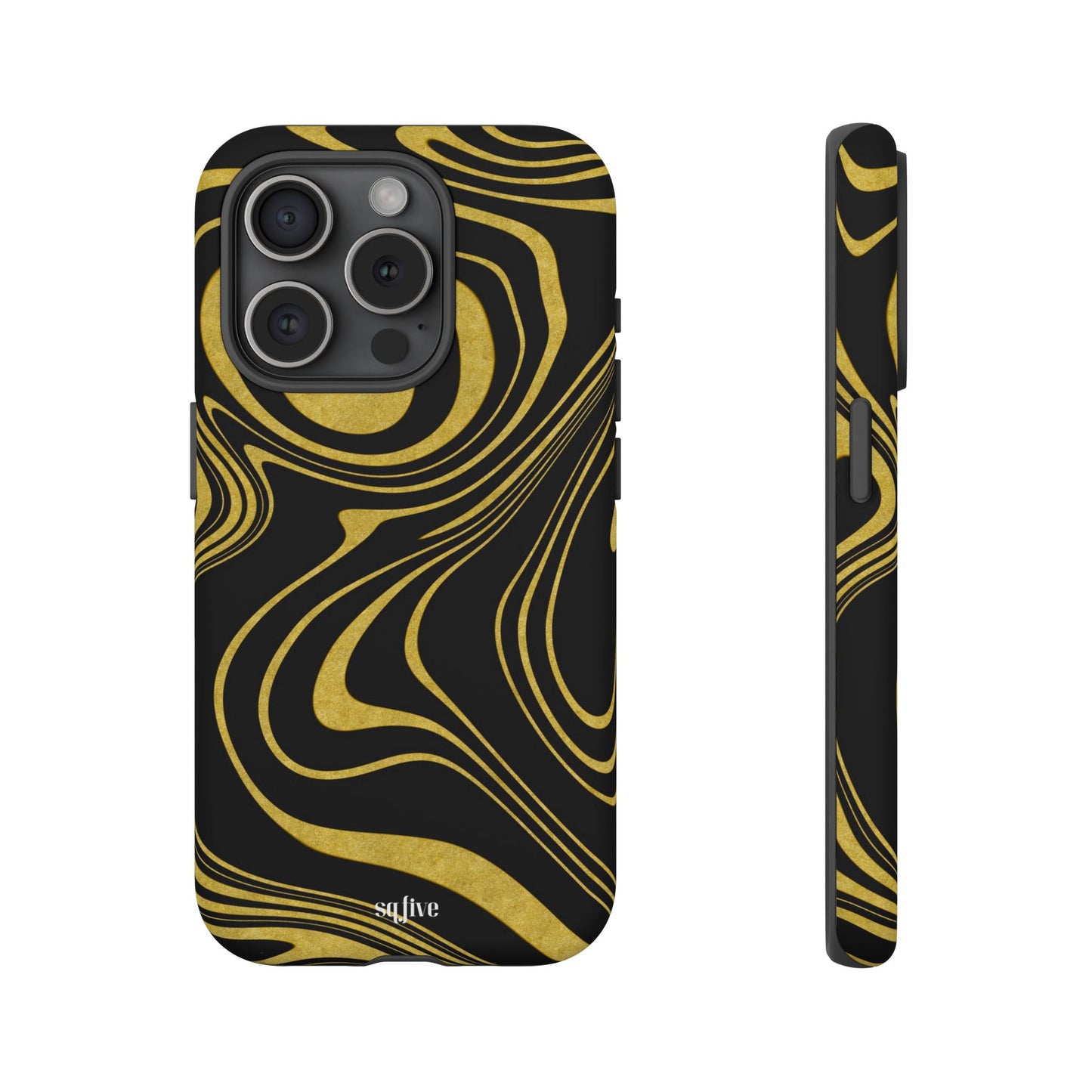 Black Yellow Wavy Tough Cases