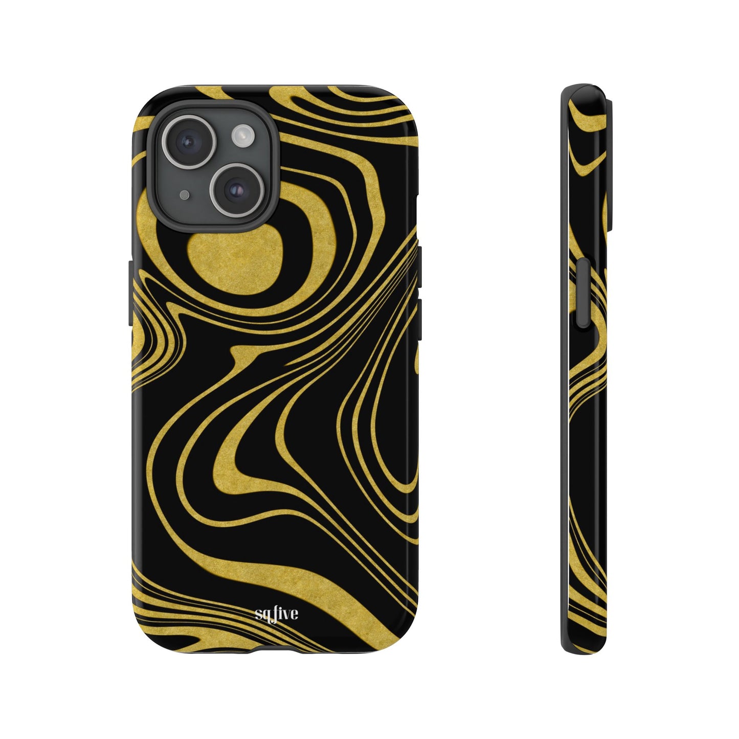 Black Yellow Wavy Tough Cases