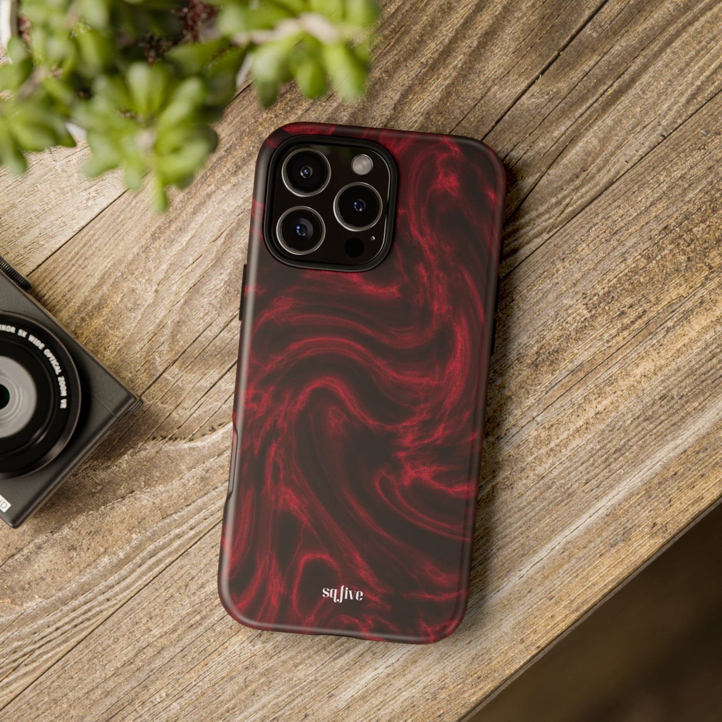 Red Wavy pattern Tough Cases