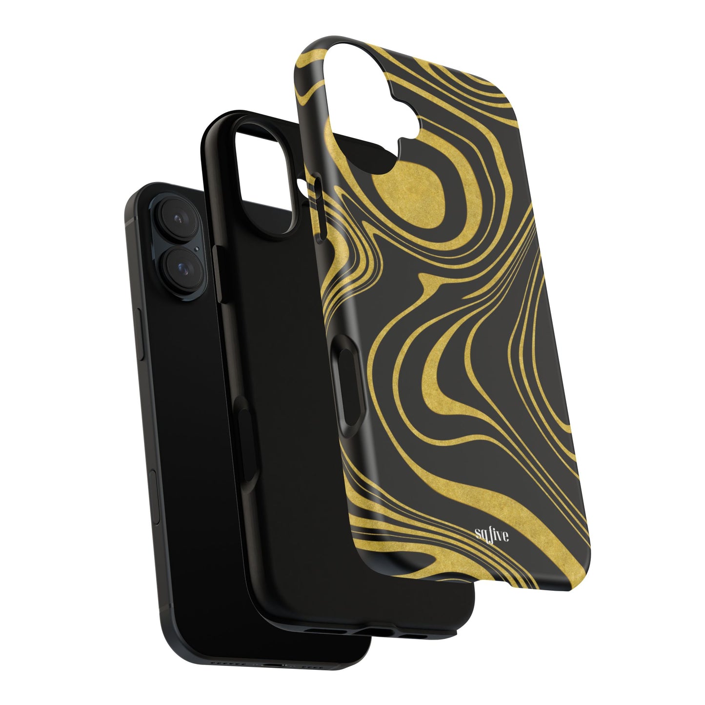 Black Yellow Wavy Tough Cases