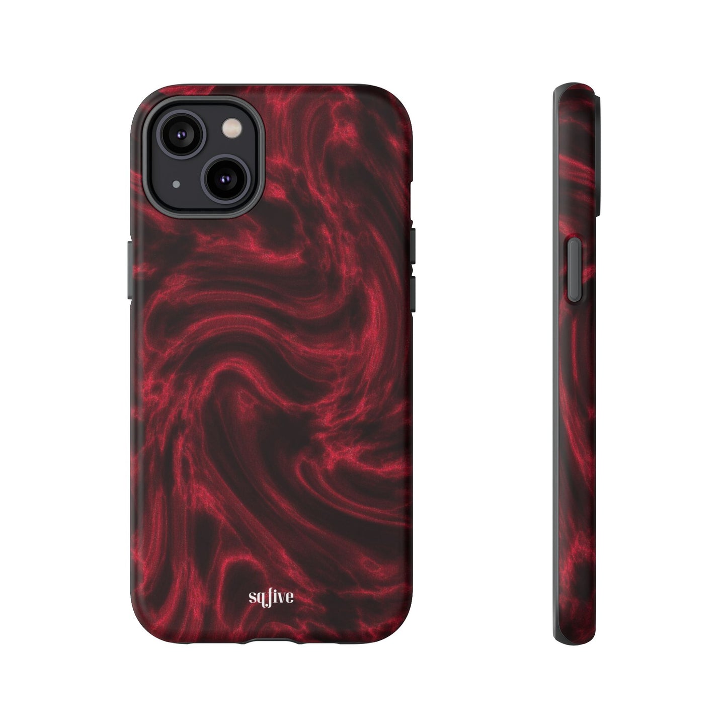 Red Wavy pattern Tough Cases