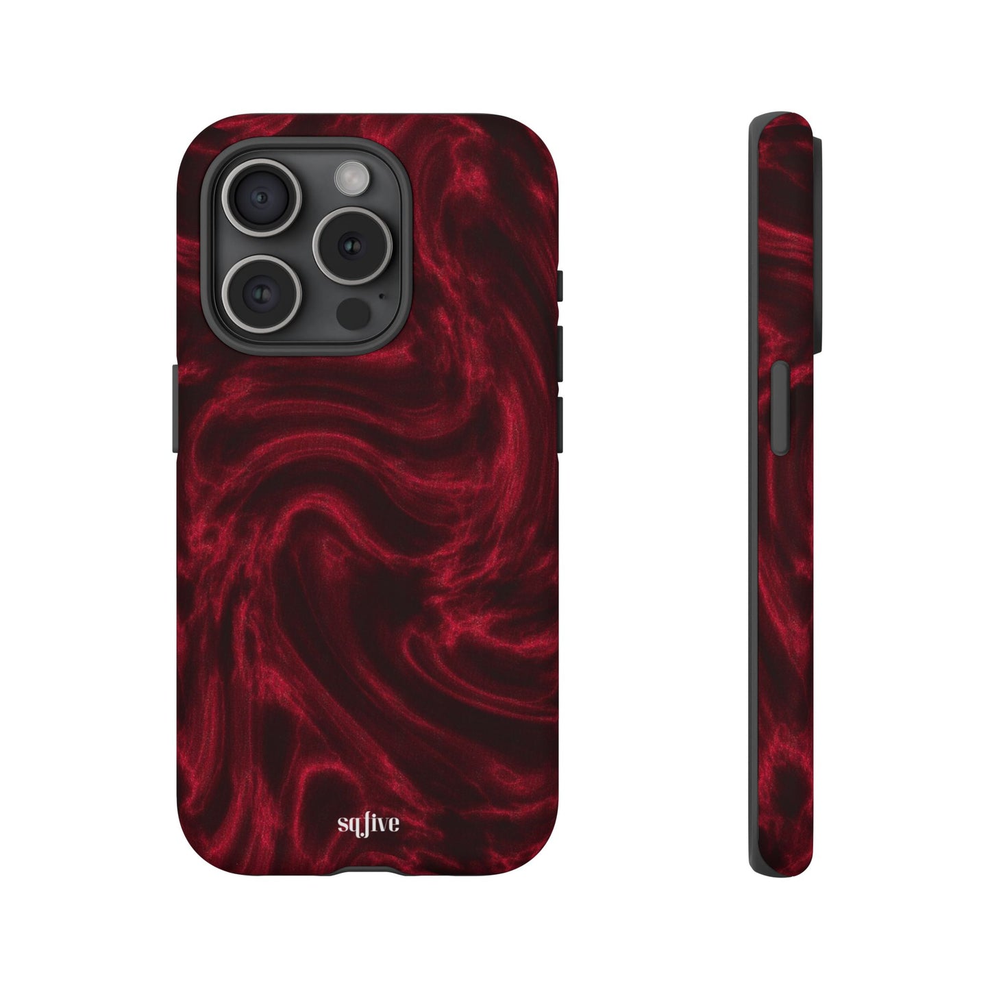 Red Wavy pattern Tough Cases