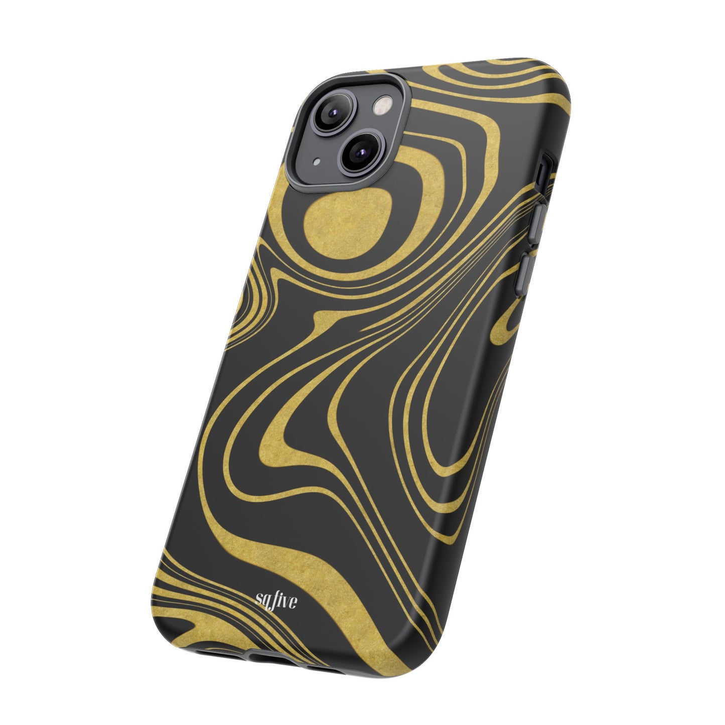 Black Yellow Wavy Tough Cases