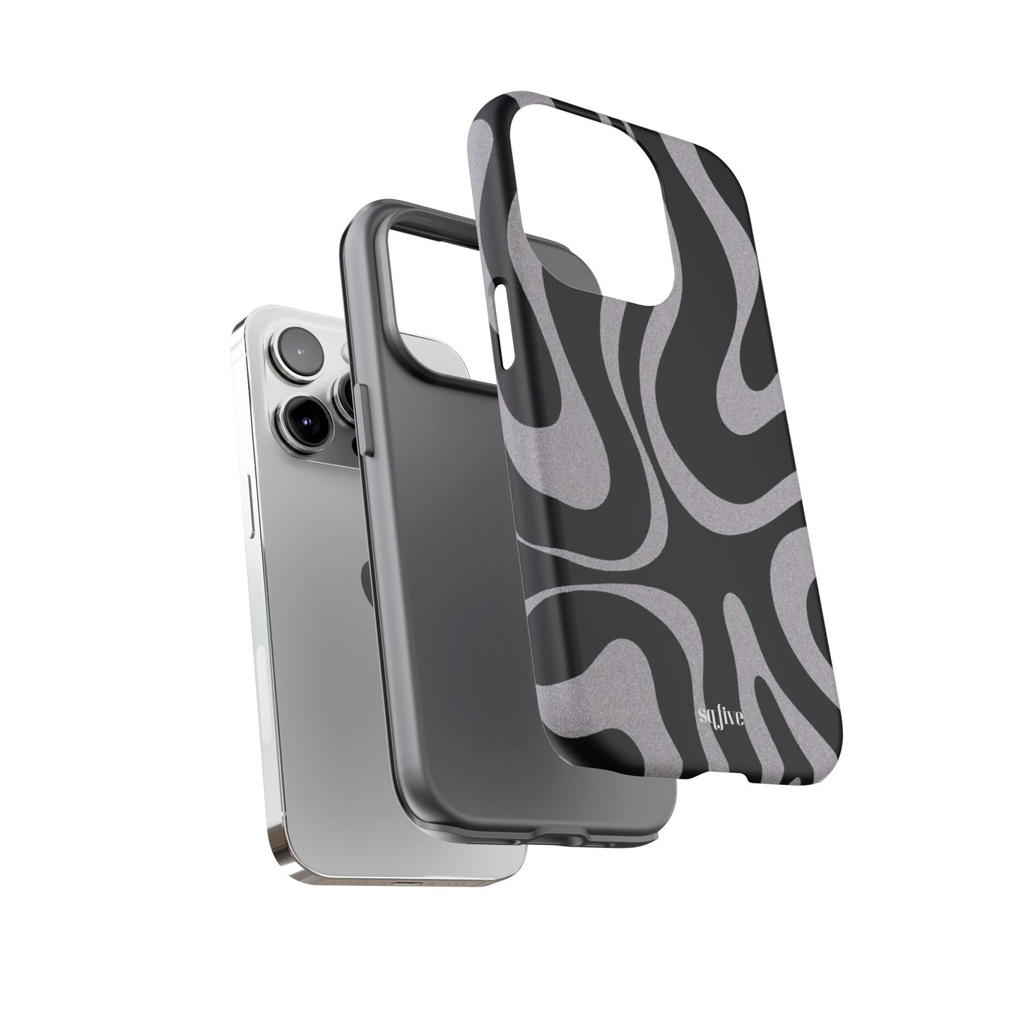 Black Grey Swirl Tough Cases