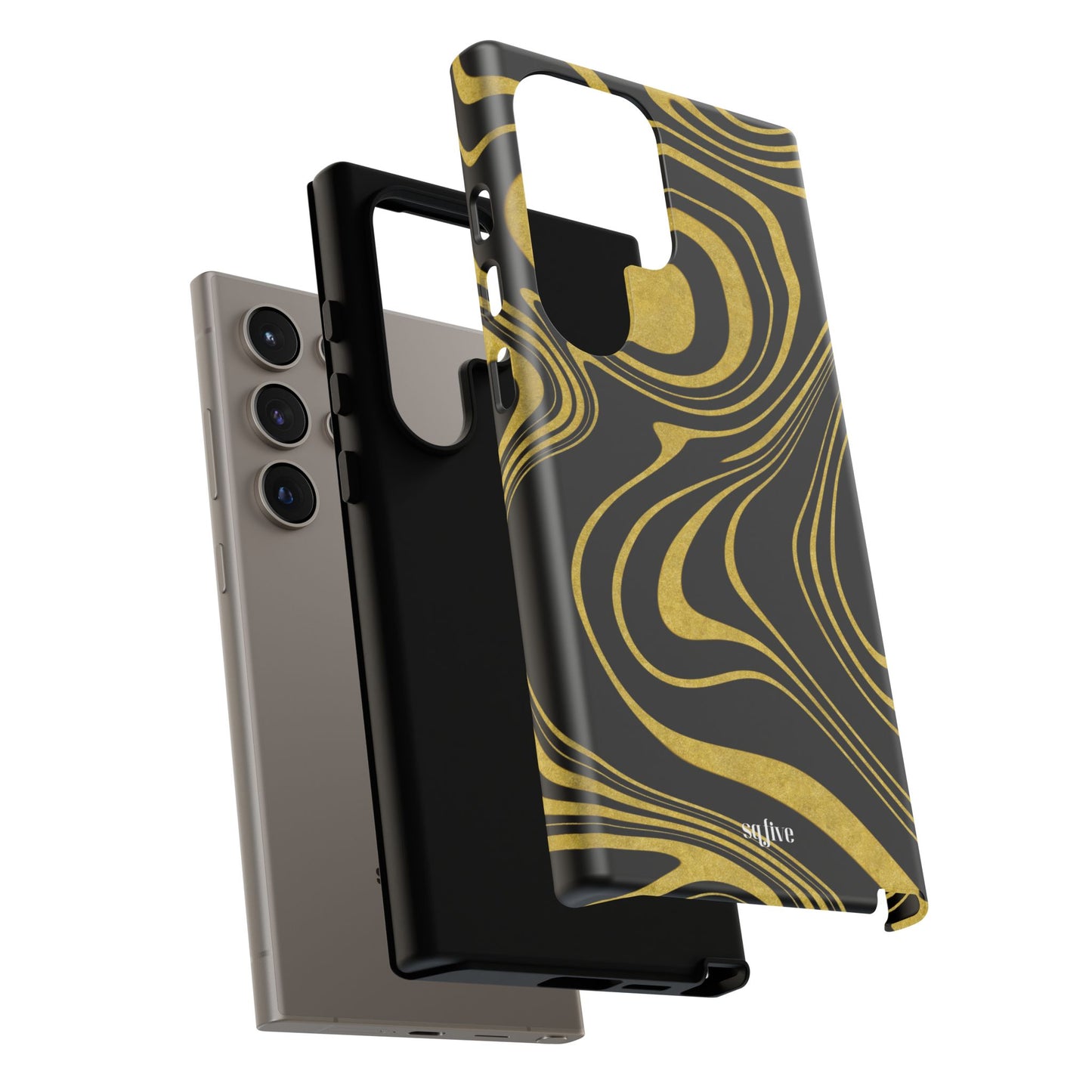 Black Yellow Wavy Tough Cases