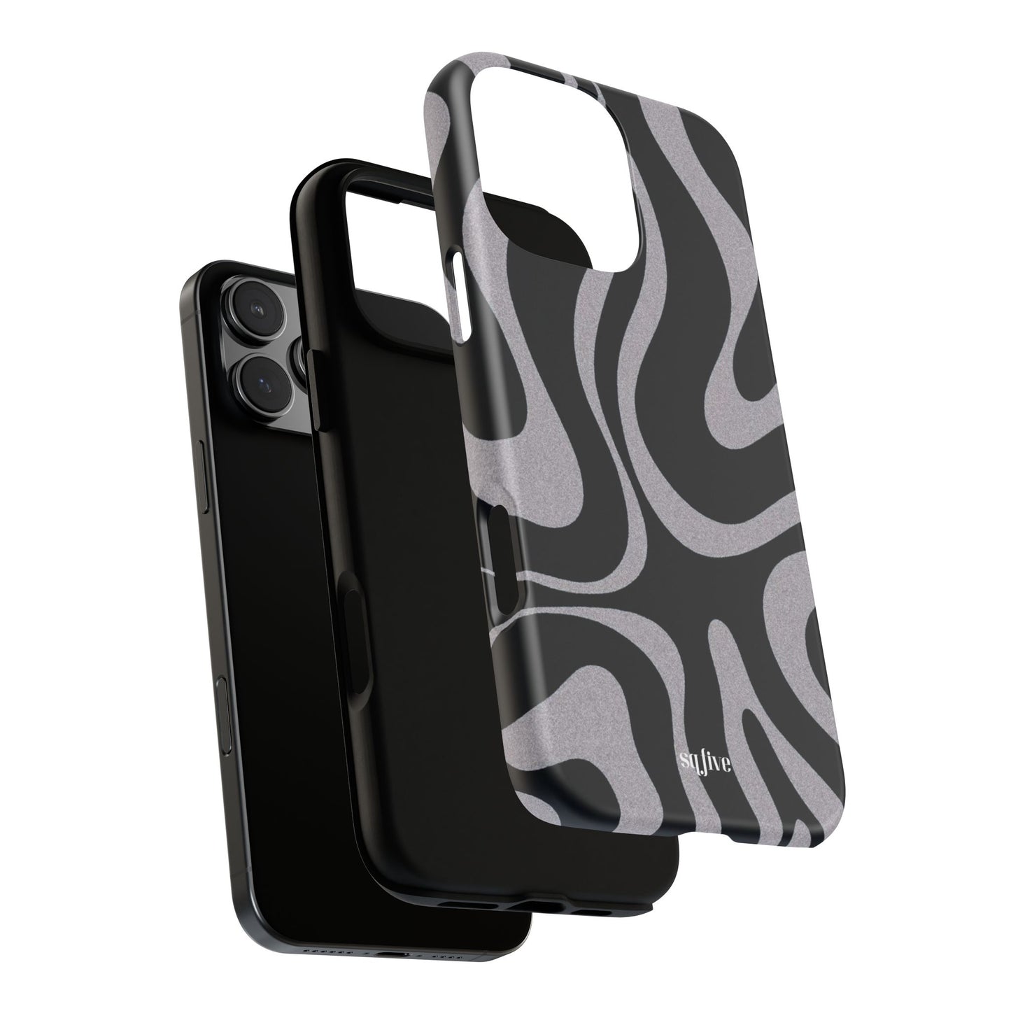 Black Grey Swirl Tough Cases