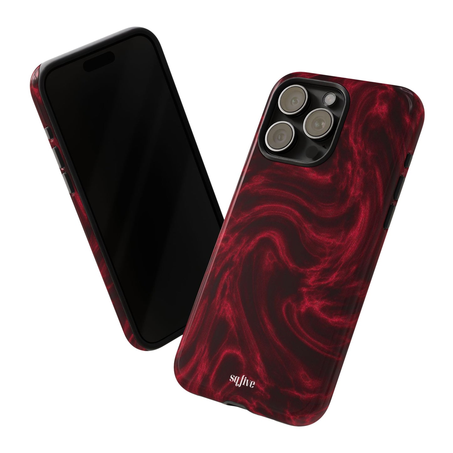 Red Wavy pattern Tough Cases