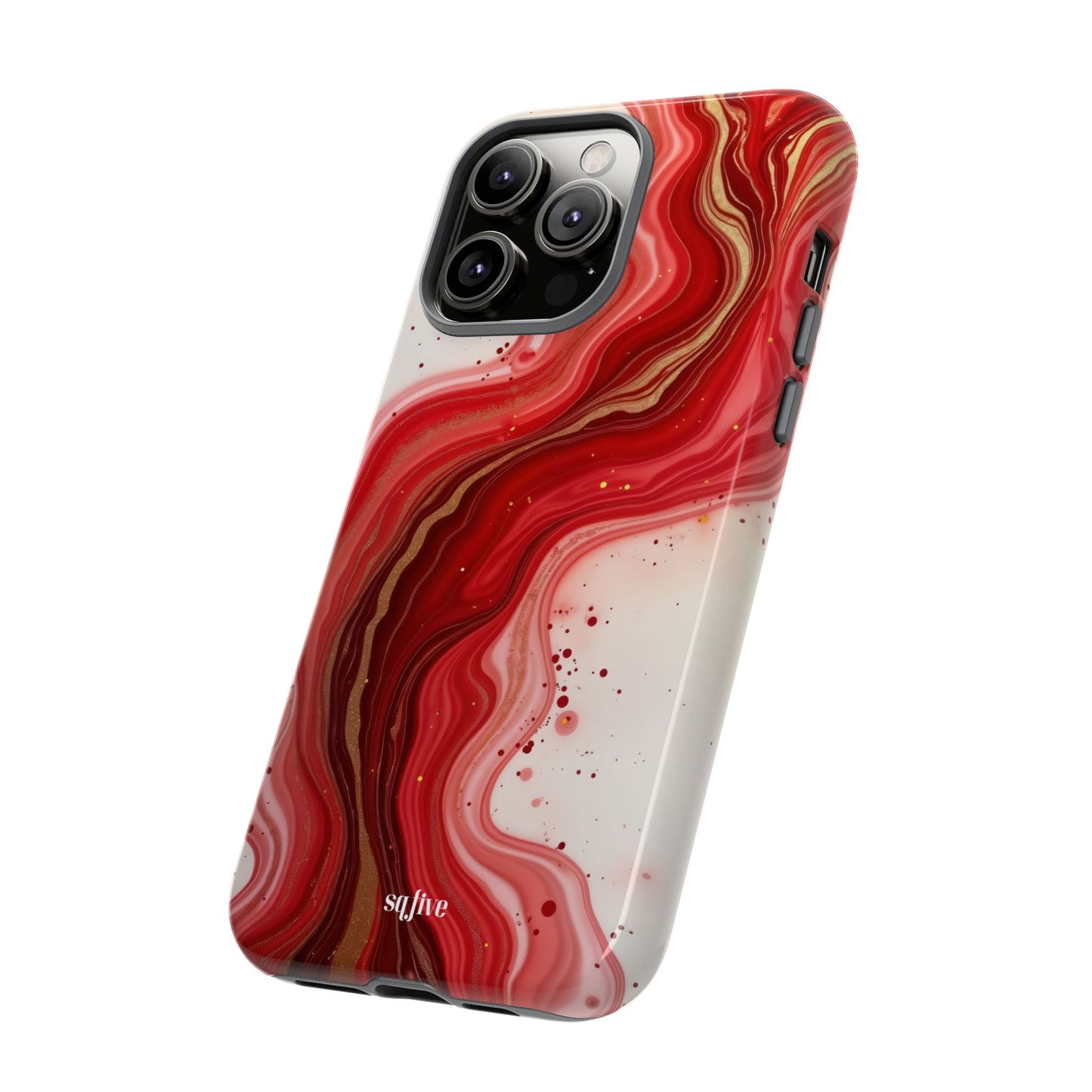 Abstract Marble Phone Case | Tough Cases, Artistic Phone Cover, Red Marble Design, Gift for Her, Trendy Cell Phone Accessories