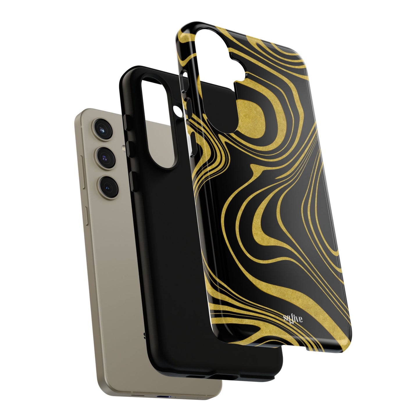 Black Yellow Wavy Tough Cases