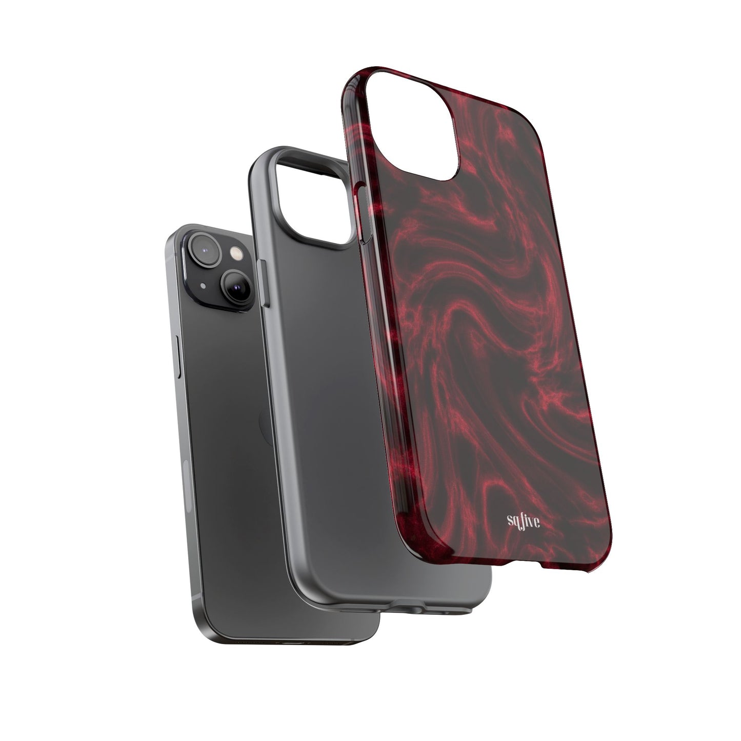 Red Wavy pattern Tough Cases