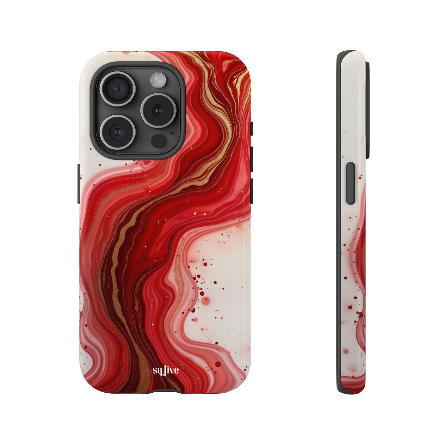 Abstract Marble Phone Case | Tough Cases, Artistic Phone Cover, Red Marble Design, Gift for Her, Trendy Cell Phone Accessories