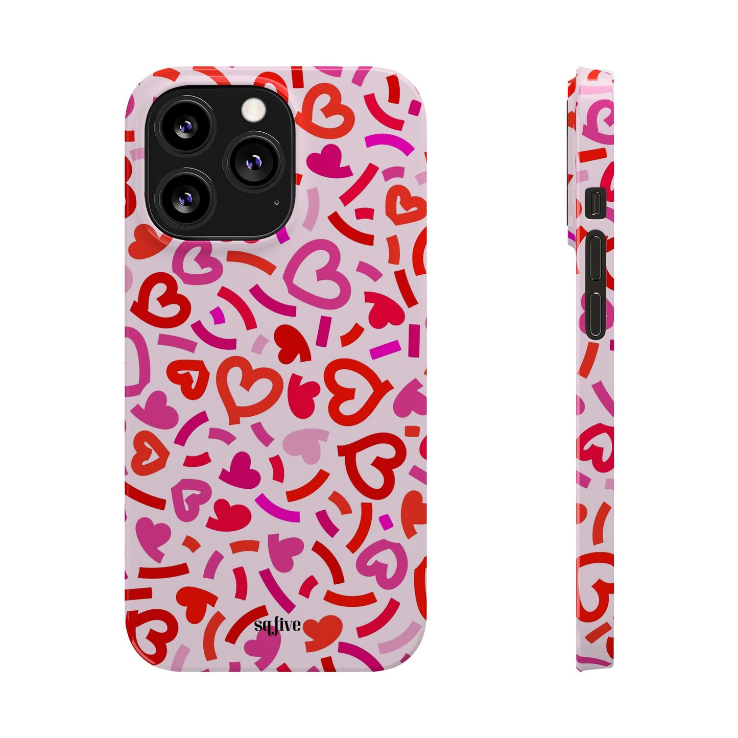 Hearts Slim Phone Cases - iPhone 16 15 14 13 12 | Samsung