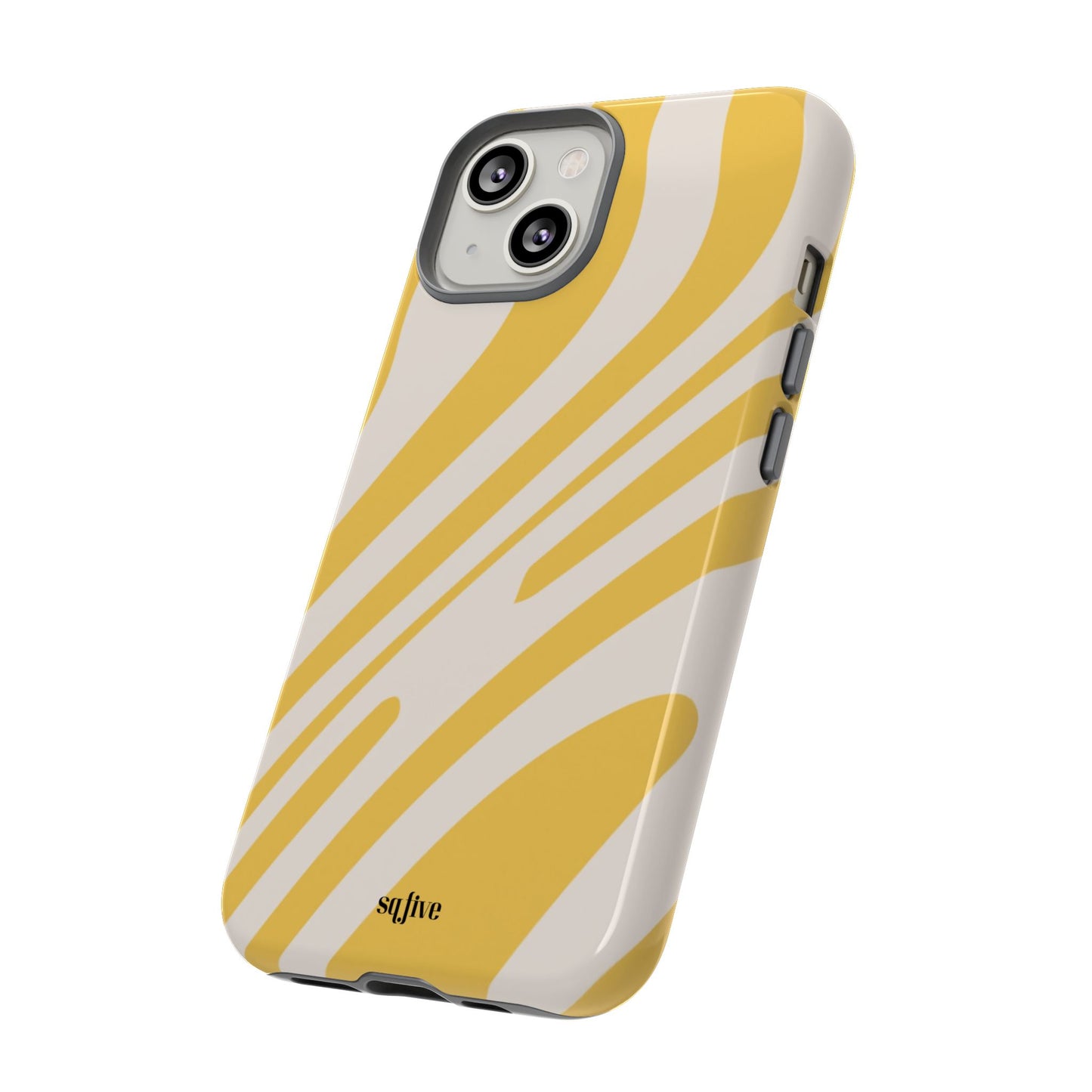 Yellow Bold Wavy lines Tough Cases