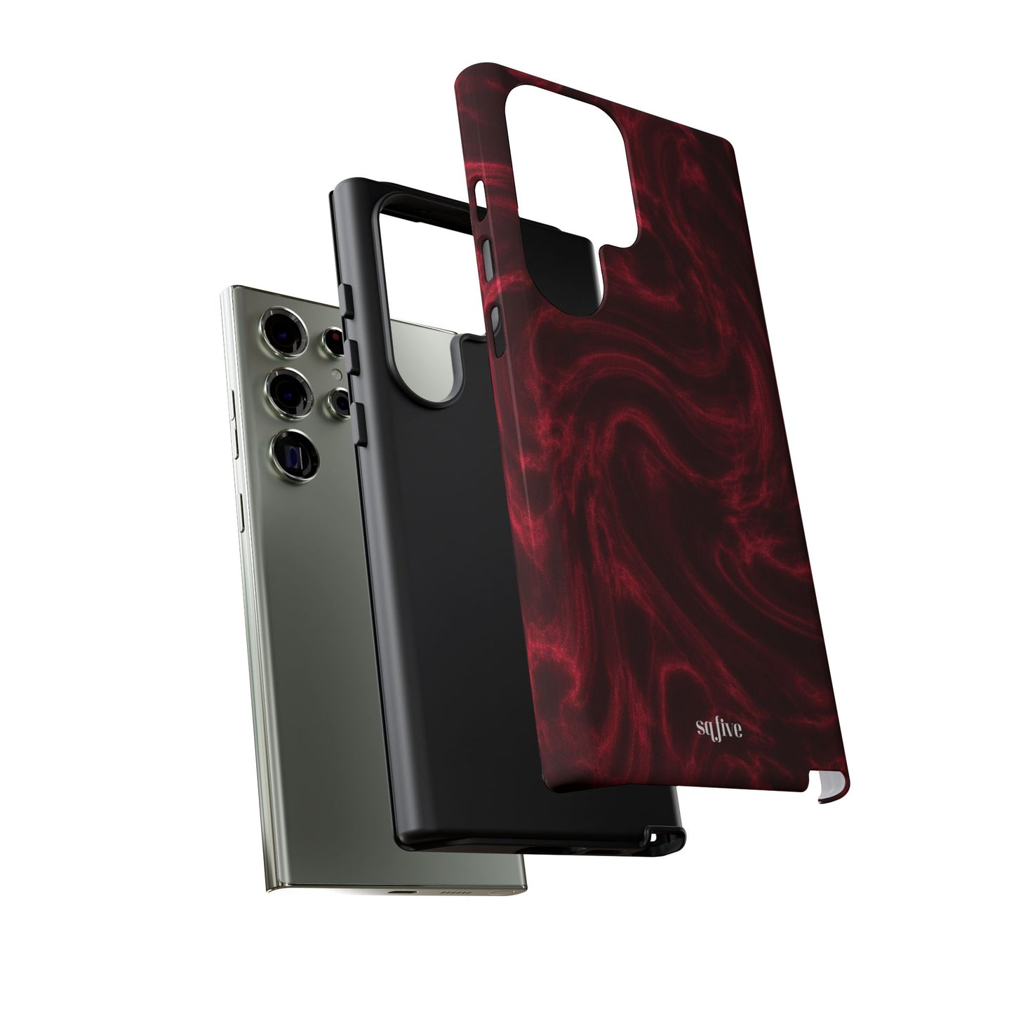 Red Wavy pattern Tough Cases